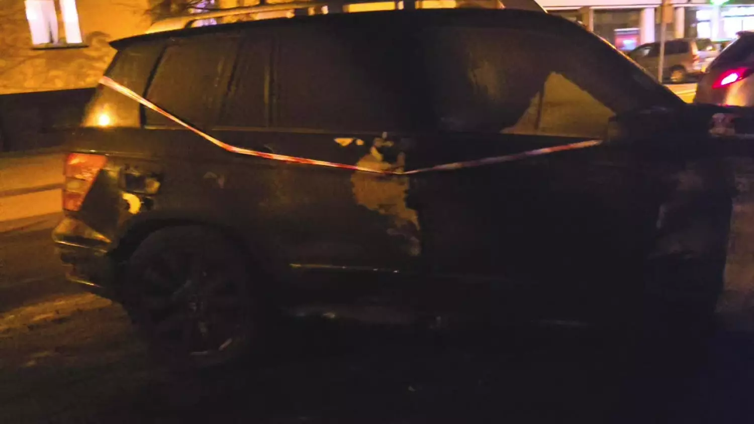 Na ulicy Świętego Antoniego spłonął Mercedes