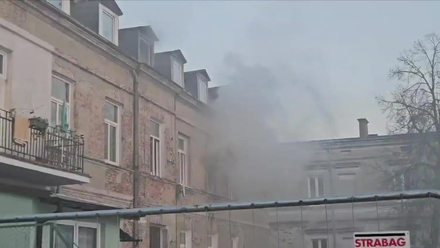 Pożar budynku przy ulicy Bulwary